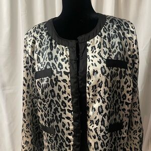 Michael Simon Black and White Animal Print Blazer